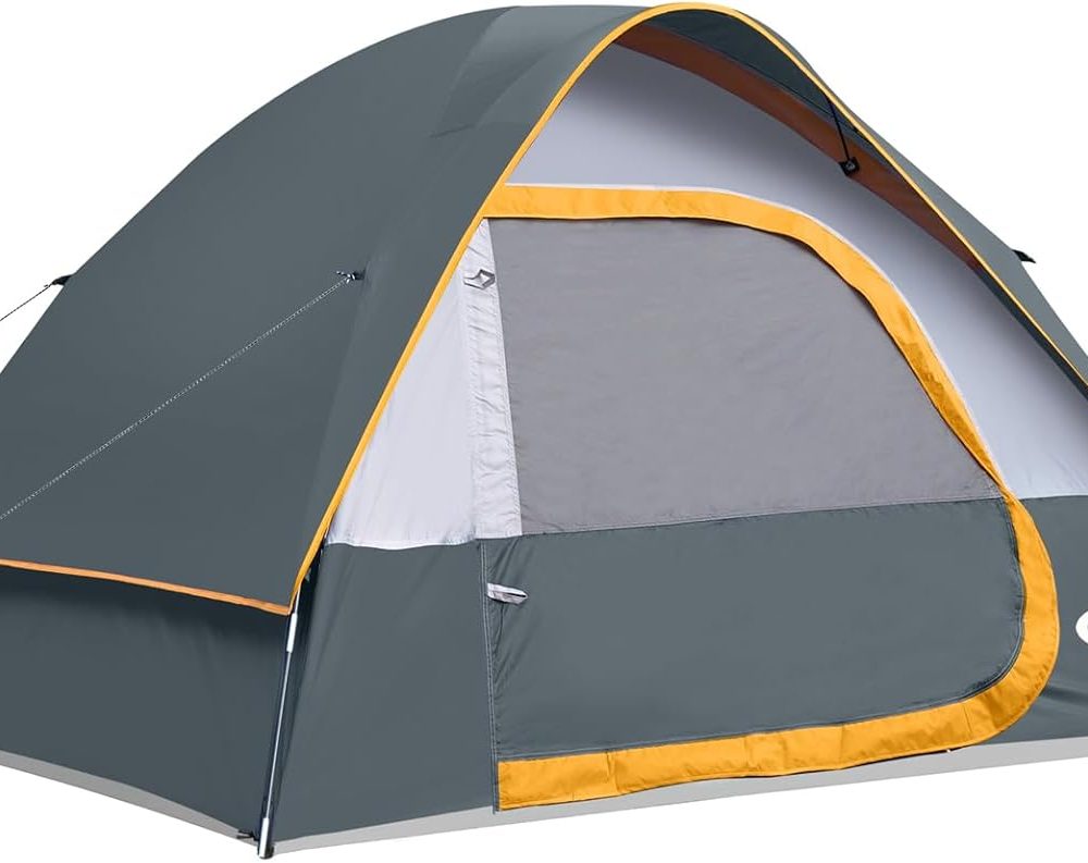 Camping Tent 4 Person, Waterproof Windproof Tent with Rainfly Easy Set up-Portable Dome Tents for Camping
