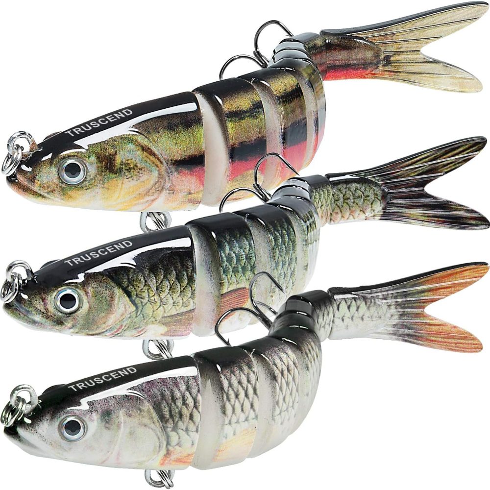TRUSCEND Swimmax for Freshwater and Saltwater, Lifelike Fishing Lures for Bass Trout Crappie Walleye Pike Bluegill Salmon, Swimbait for Bass Fishing, Amazing Fishing Gear Gifts for Family Fishing